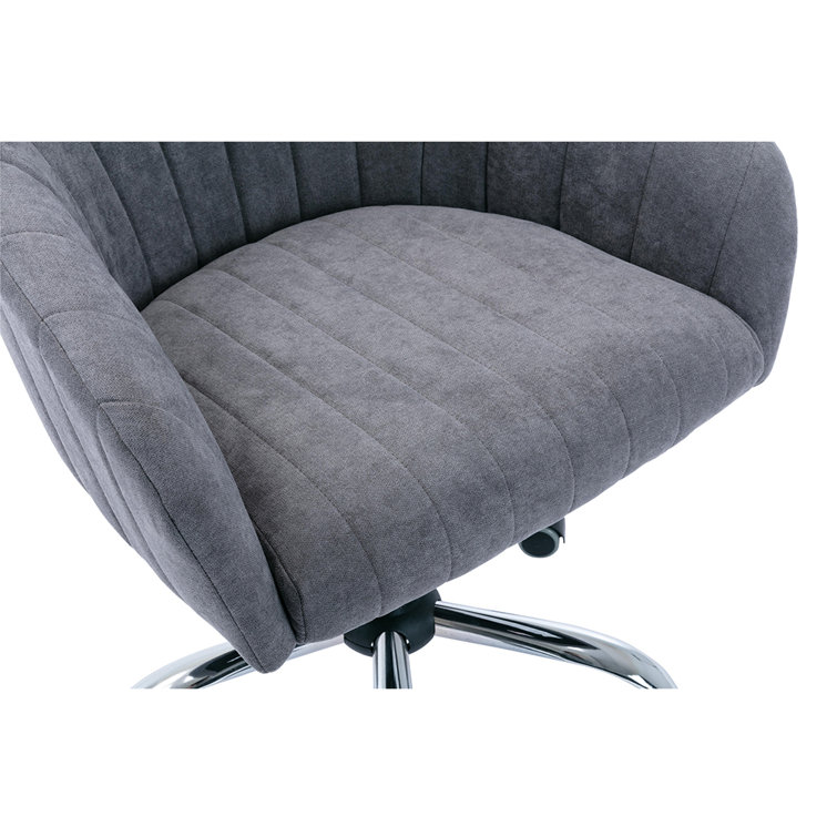 Everly Quinn Dark Grey Swivel Shell Chair Living Room Bed Room